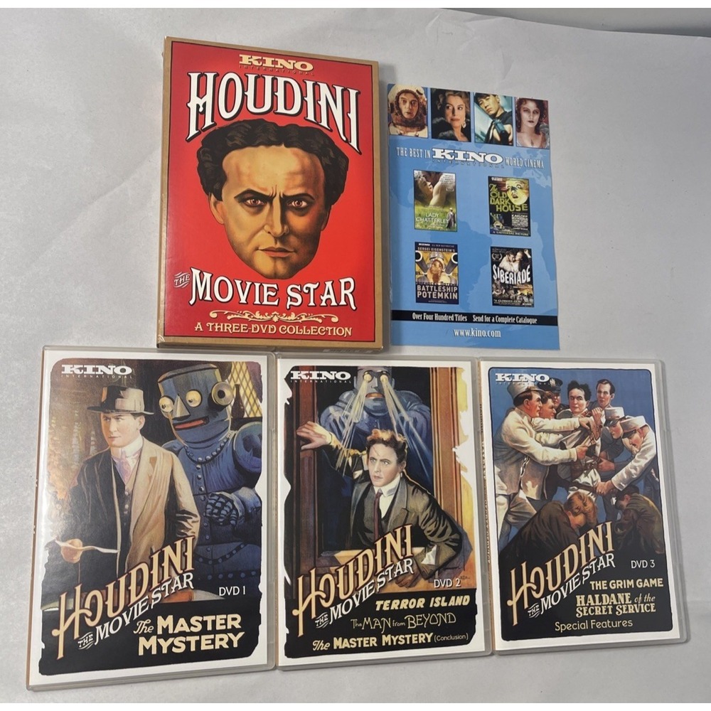 Houdini The Movie Star 3 DVD Collection Box Set Kino International Open Like New